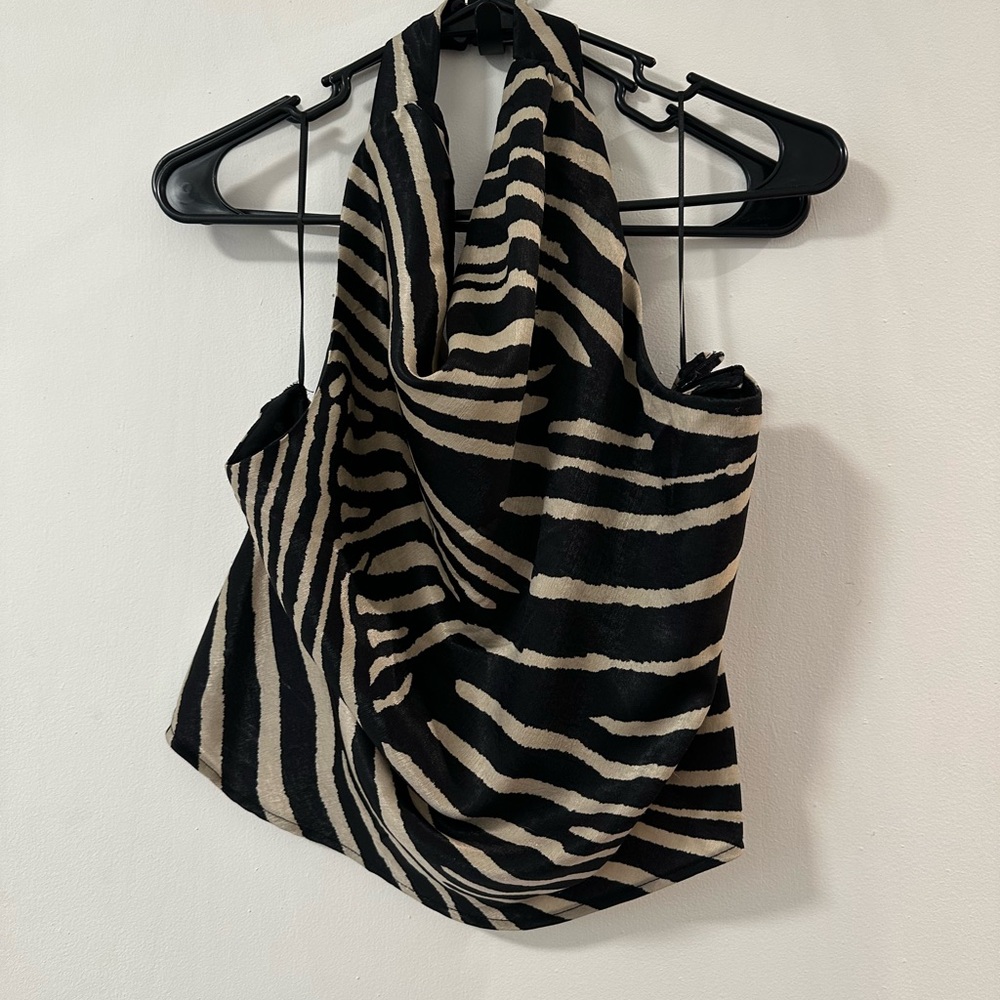 H&M Zebra Striped Halter Blouse